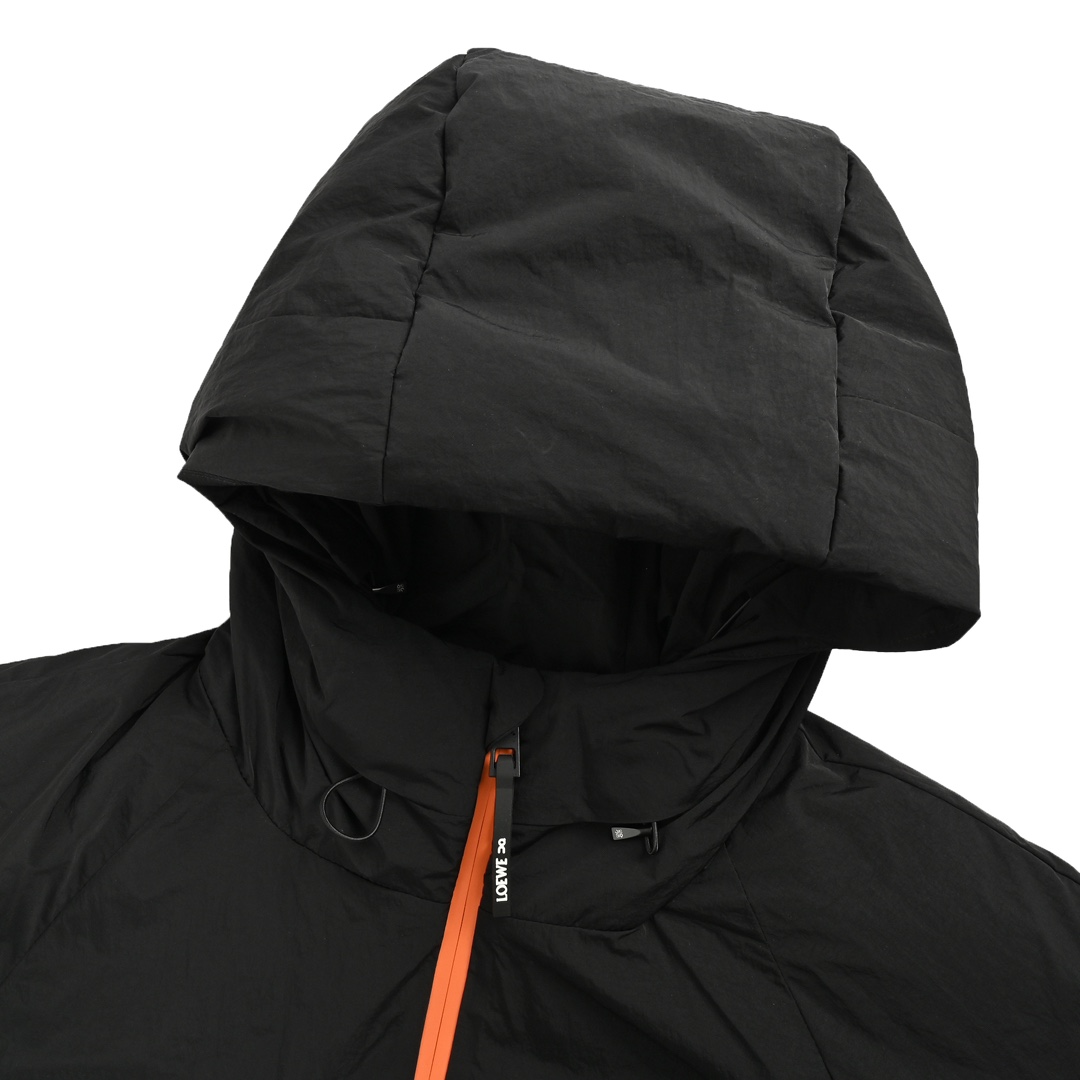Loewe 24Fw Onpao collaboration orange zipper hooded down jacket
