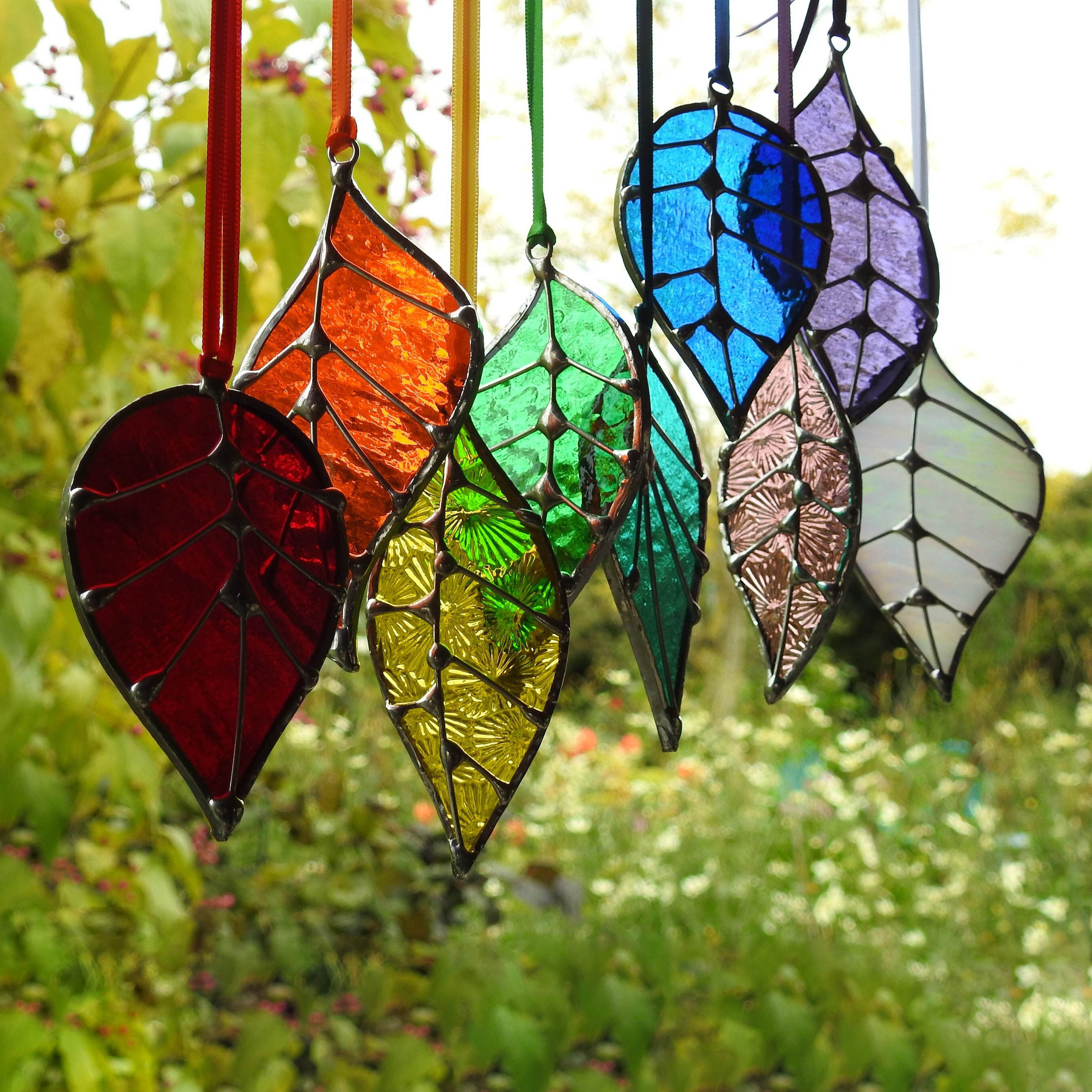 Stained Glass Leaf Sun Catchers 'Single Leaf'
