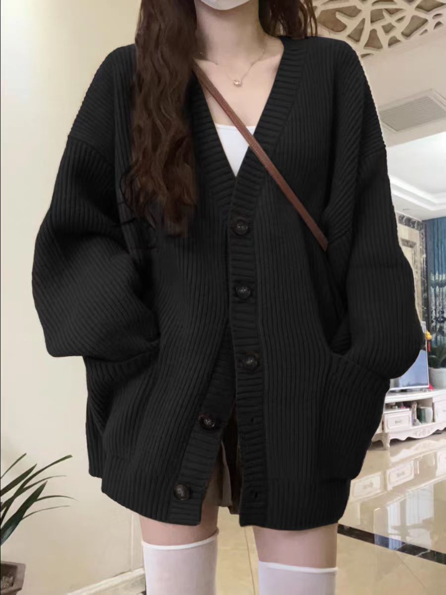Women's Loose-Fit Knitted Cardigan Sweater Coat