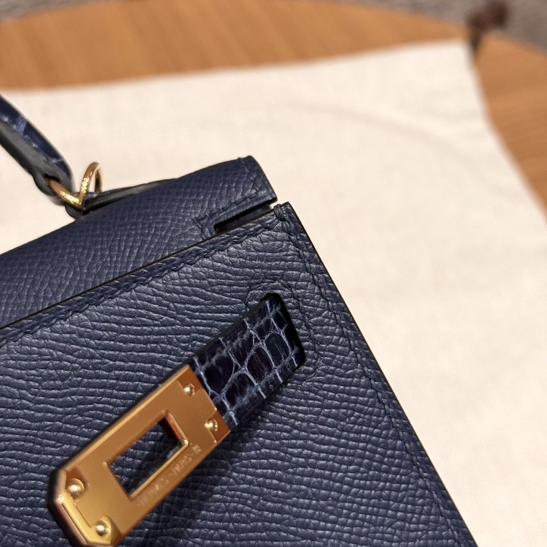Hermès mini Kelly R2Blue agate handbag (handmade to order)