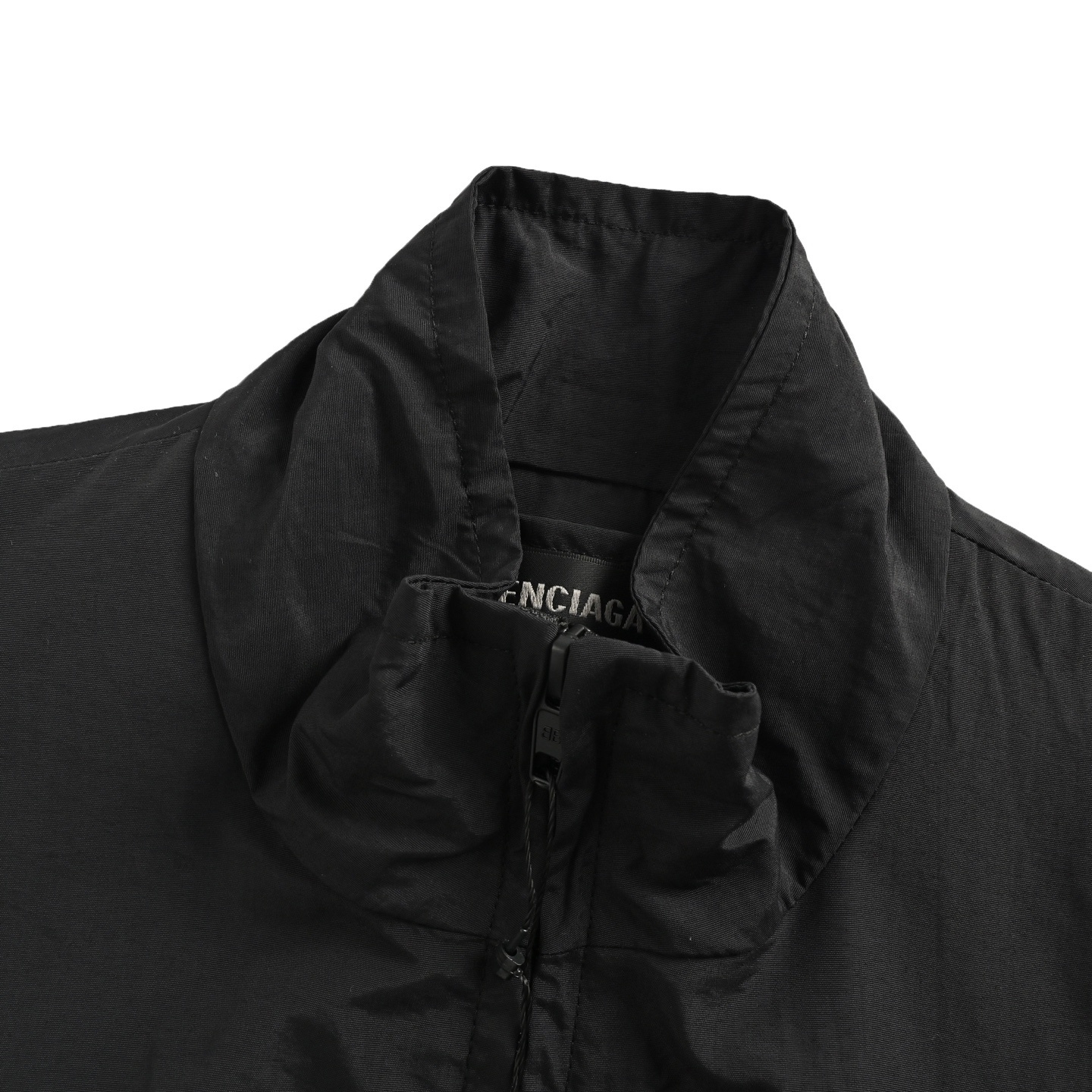 Balenciaga 25Fw large half ring stitching black and white windbreaker jacket