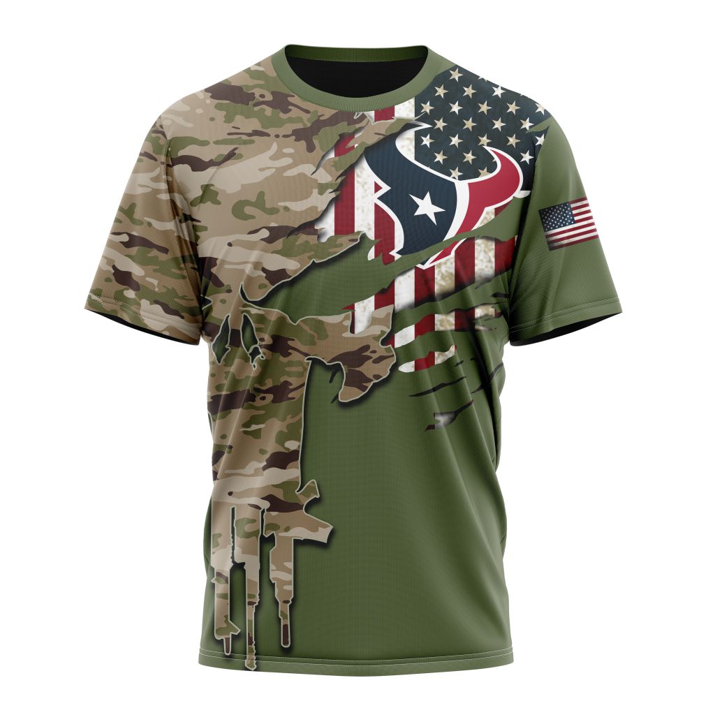 HOUSTON TEXANS 3D HOODIE VETERANS DAY