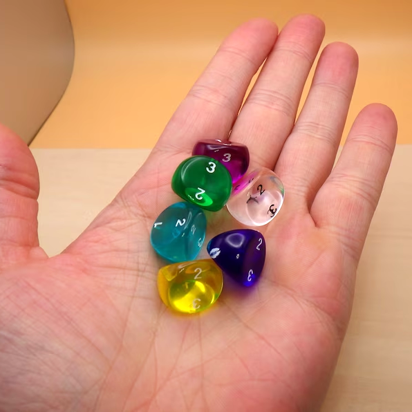 Translucent Gemstone Style D3 (3-Sided) Die Dice