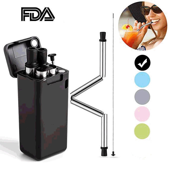 Collapsible Reusable Stainless Straw-BUY 5 GET 3 FREE & FREE SHIPPING