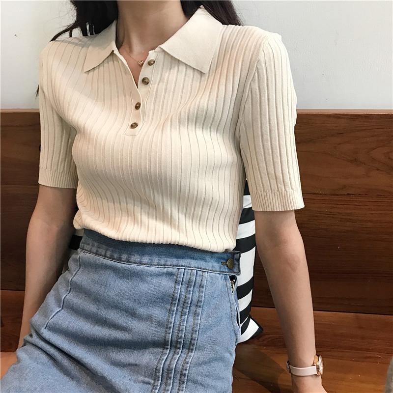 Retro Vertical Stripes Slim Lapel Shirt