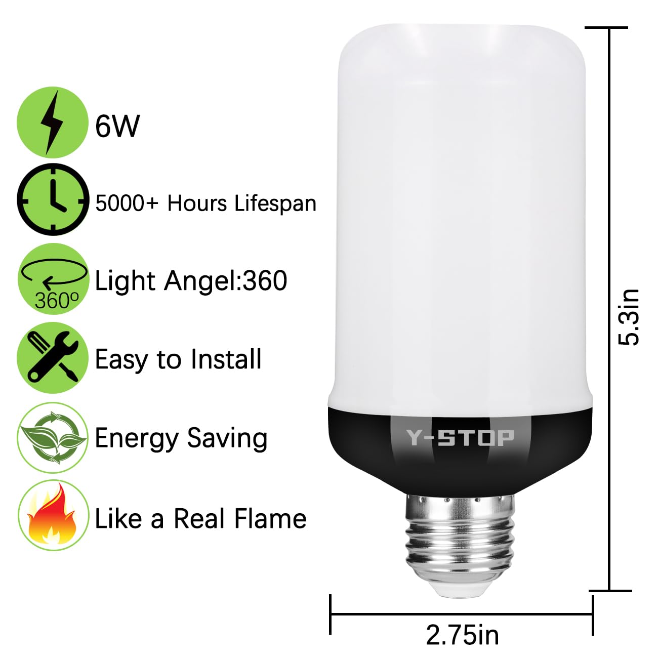 🔥Super Sale - 49% OFF🔥LED Flame Light Bulbs, 4 Modes Flickering Light Bulbs