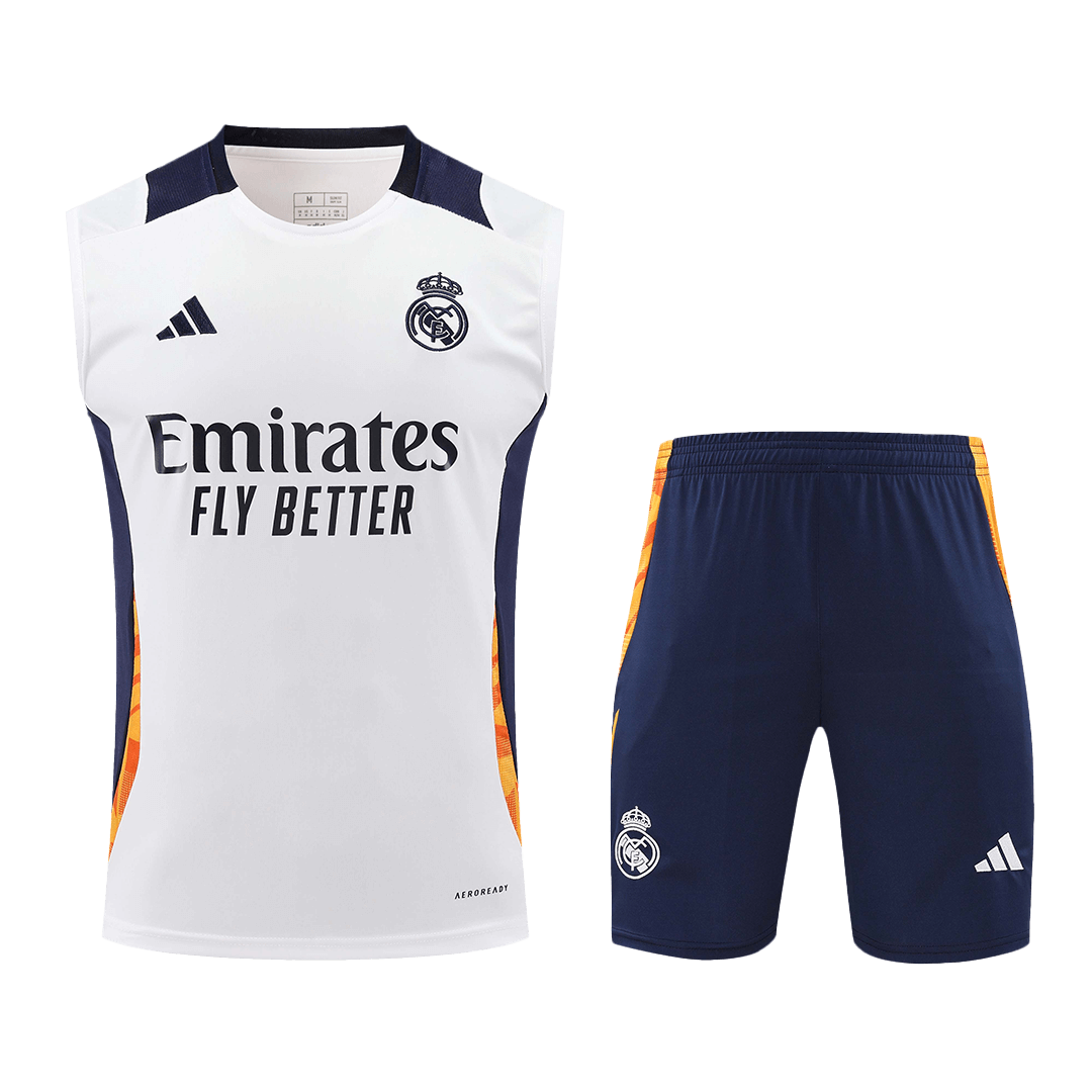Real Madrid pre-match football jersey vest kit (shirt+shorts) 2024/25