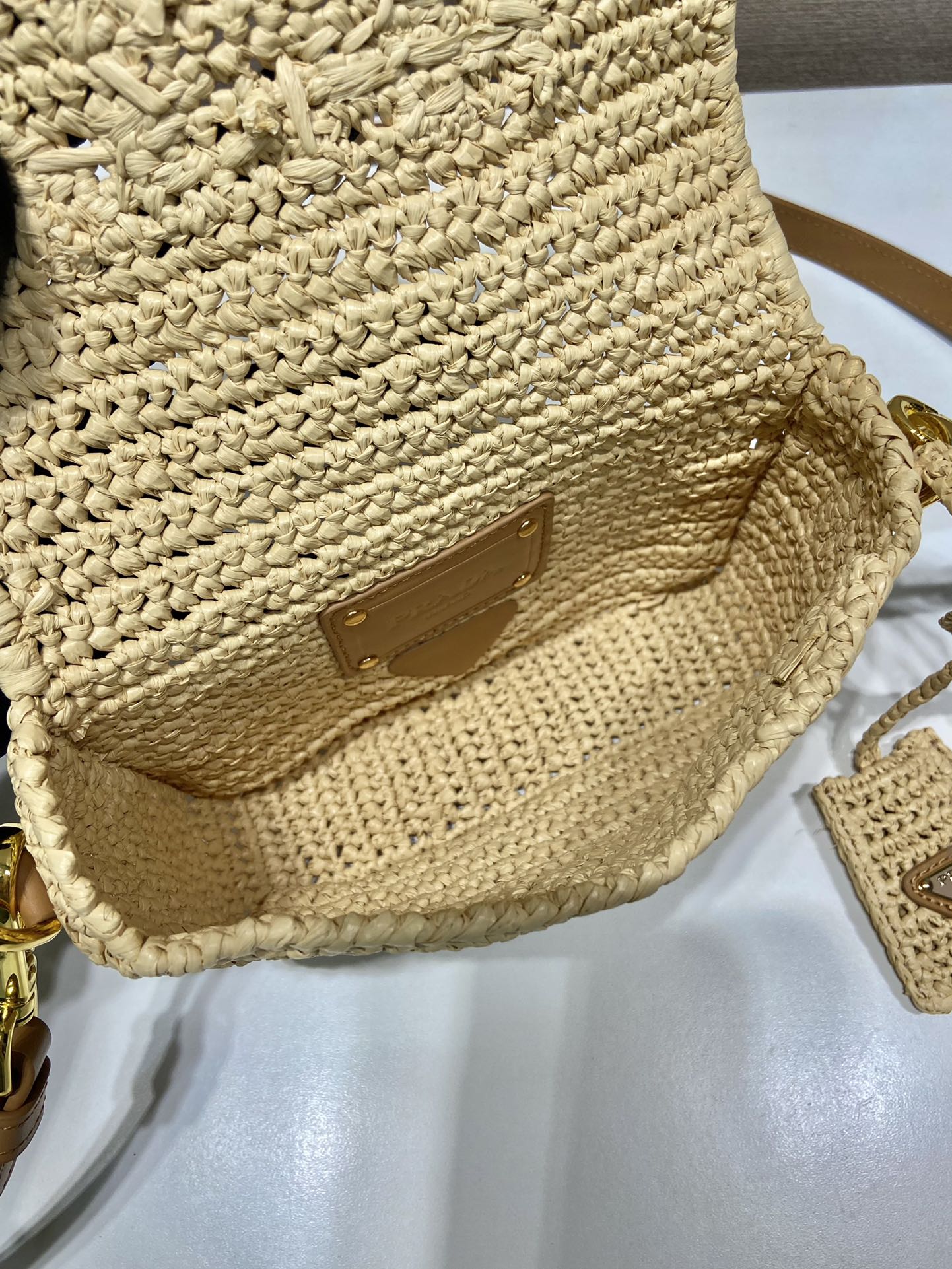 Prada Straw Crossbody Bag 1BD335