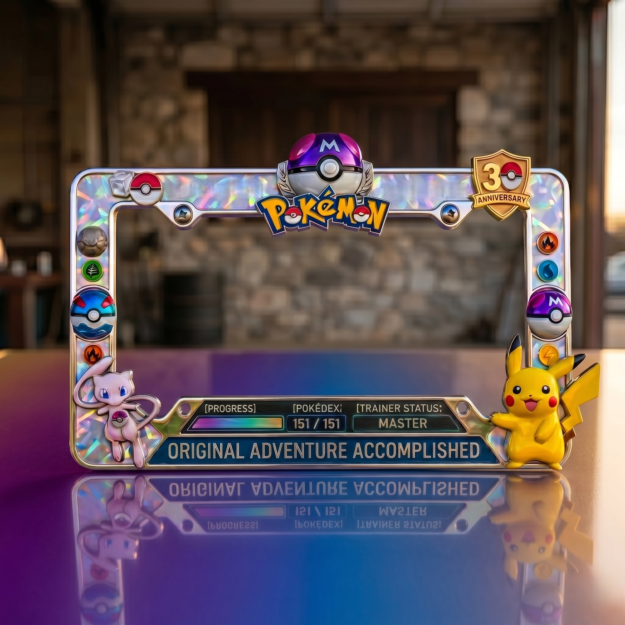 🎮 Pokémon 30th: Master Trainer Frame – Gotta Catch 'Em All 🌈