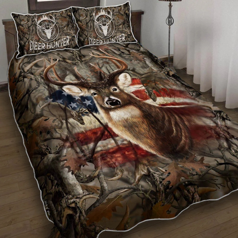 Deer Hunting. Hunter Quilt Bed Set