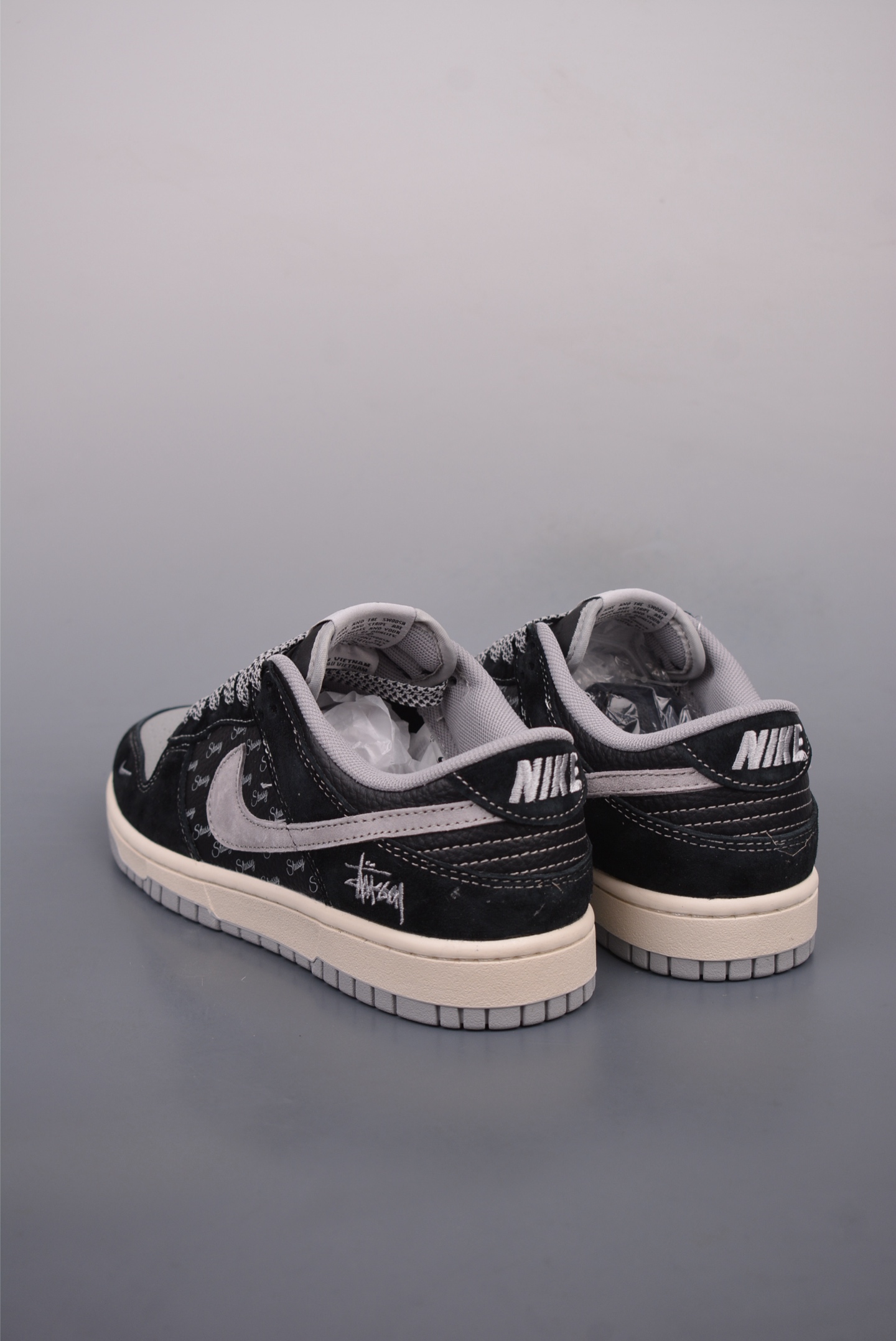 Stussy x Nike By You SB Dunk Low Retro SP Black Grey Embroidery XX3168-201