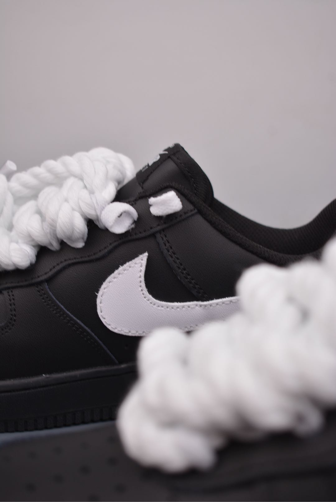 Nike Air Force 1 Low Thick Straps Black and White