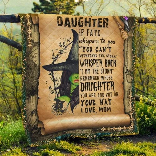 Mom To Daughter, Witch Girl Quilt Blanket