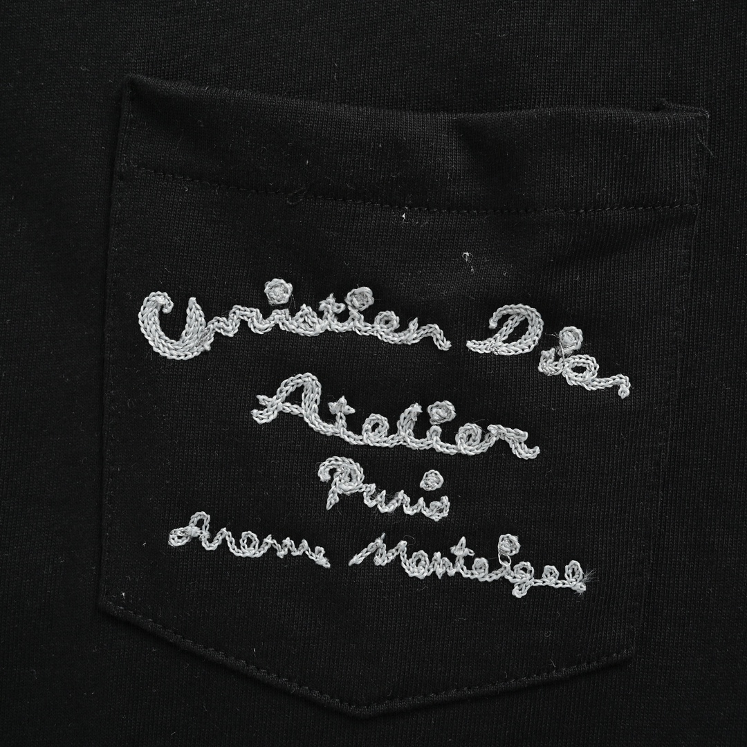 Dior 23ss pocket signature embroidered short sleeve