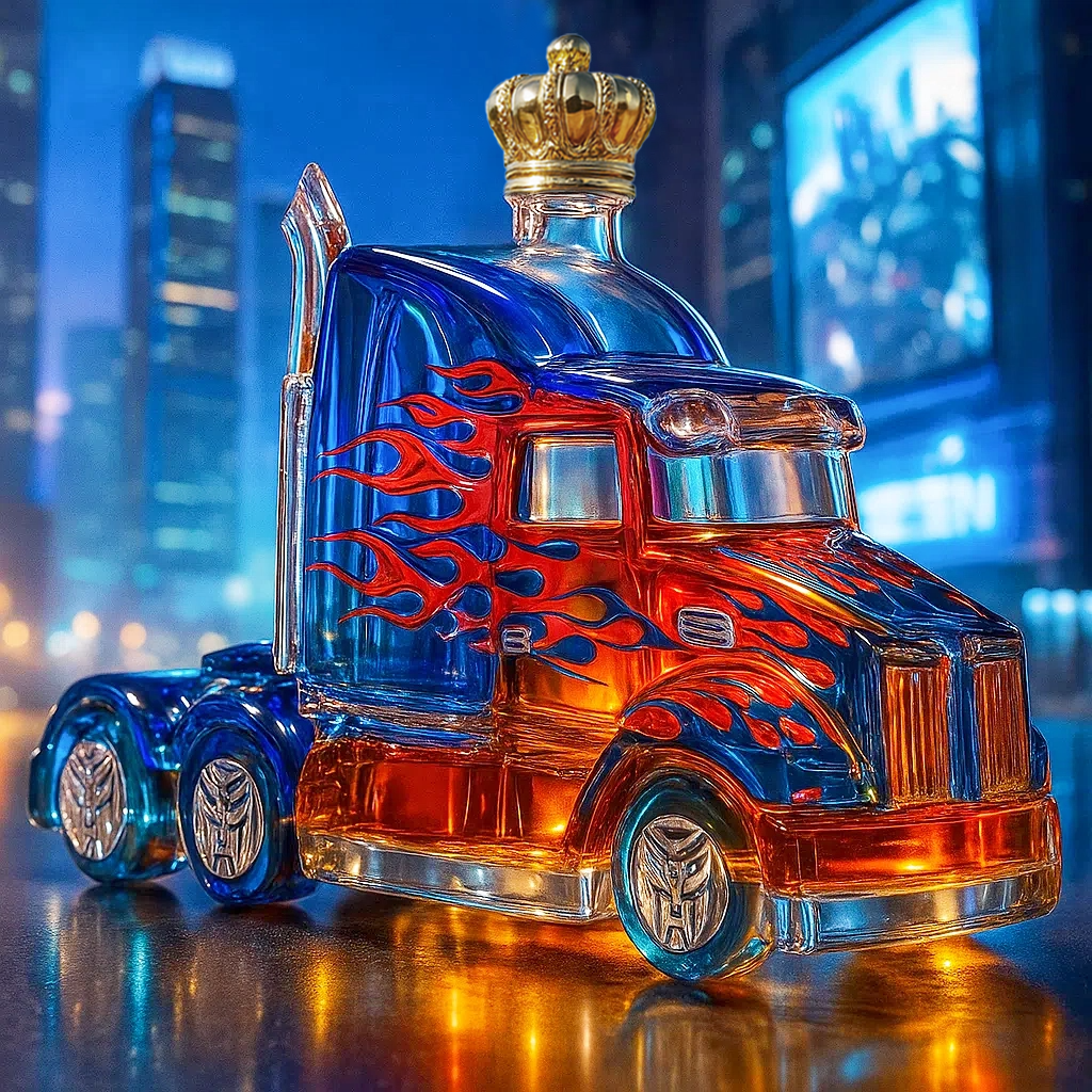 Roll Out in Style — Optimus Prime Whiskey Bottle