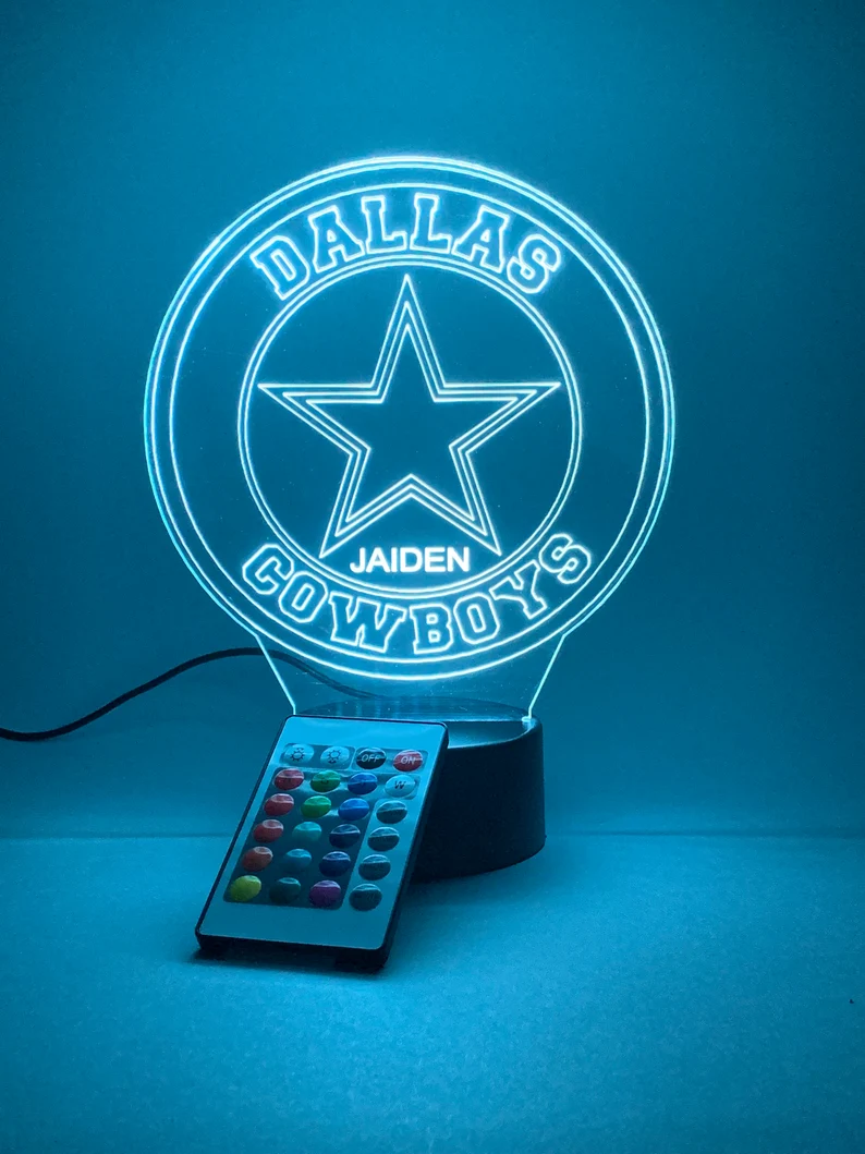 DALLAS COWBOYS 3D LAMP PERSONALIZED