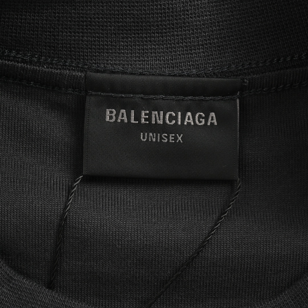 Balenciaga 24ss reverse wear three-dimensional thick rubber letter print short sleeve