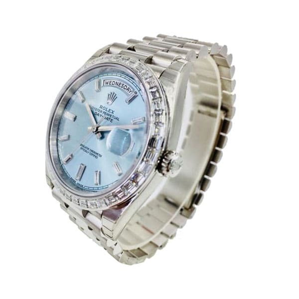 Rolex Day-Date 228396TBR “Ice Blue Baguette” Pro Clone 1:1