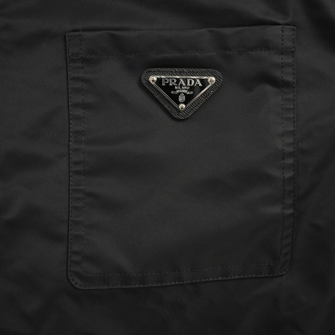 Prada 24Fw high-density triangle logo nylon shirt jacket