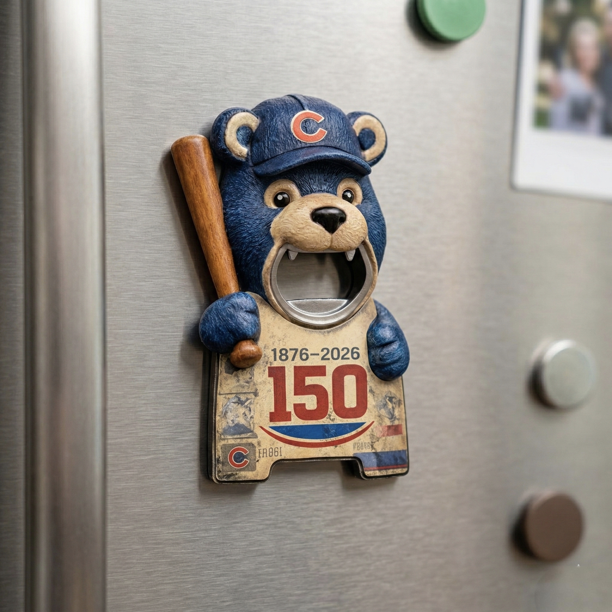 🐻 Cubs 150th Anniversary Bottle Opener Magnet: Limited Edition! ⚾