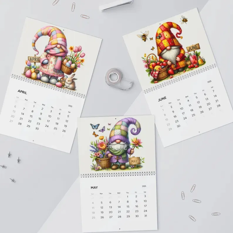 Gnome Wall Calendar 2025