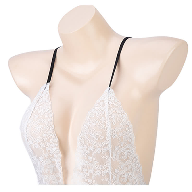 Cosplay Bunny Deep V-neck Lace Up Jumpsuit Lingerie