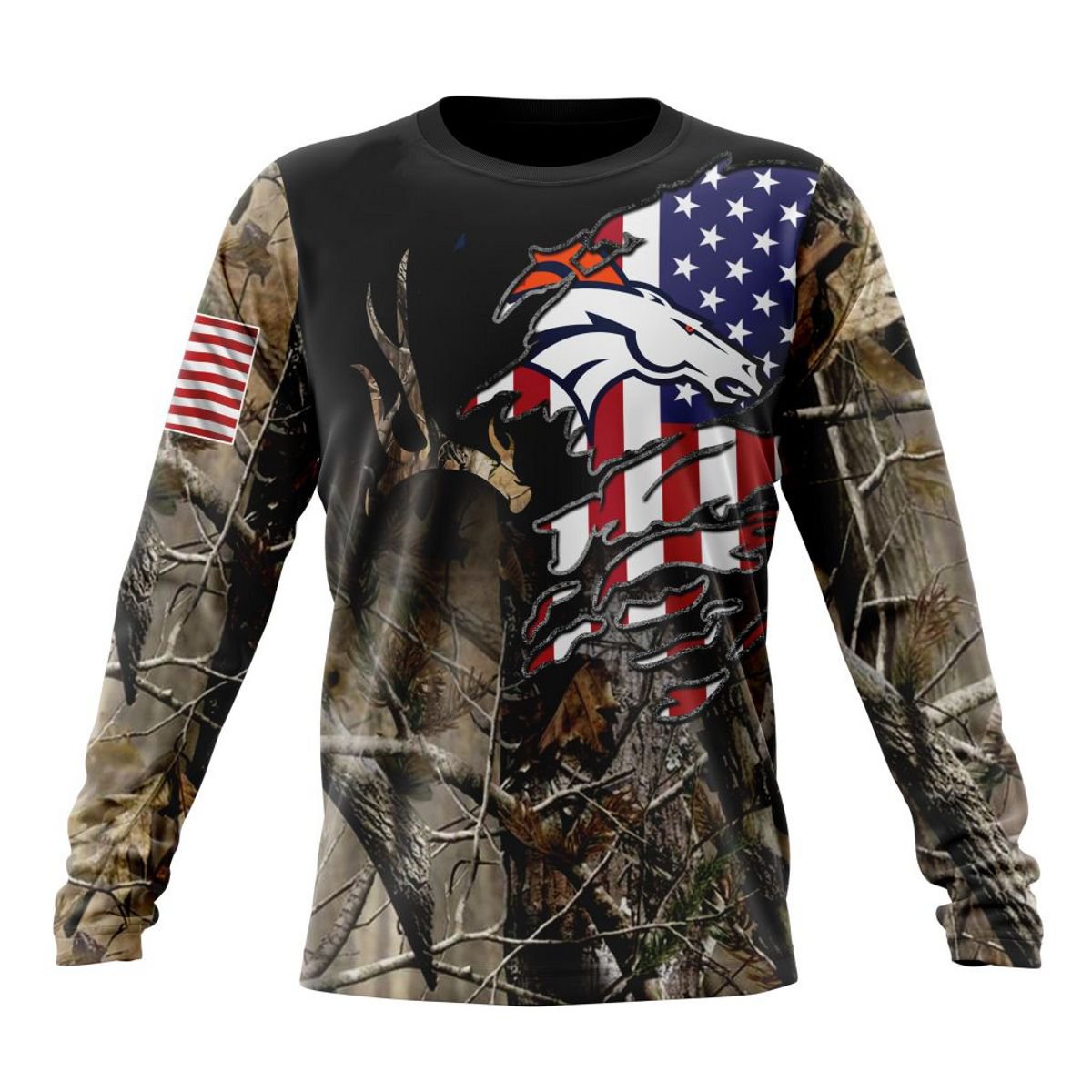 DENVER BRONCOS 3D HOODIE CAMO REALTREE HUNTING