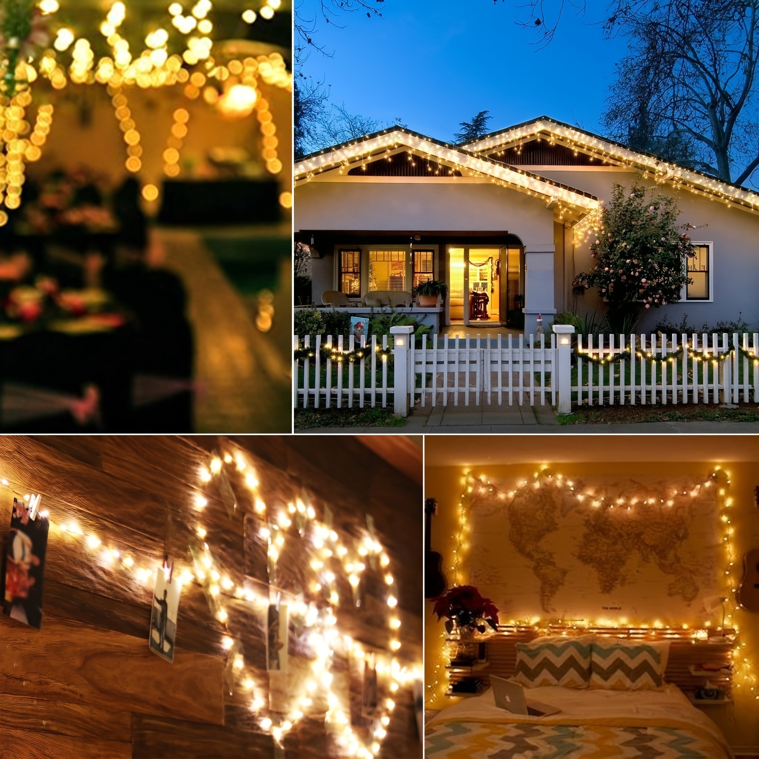 Outdoor Solar String Lights, 164ft 500 Led Solar Powered Fairy Lights With 8 Modes Waterproof Decoration Copper Wire Lights For Patio Yard Trees Christmas Wedding Party