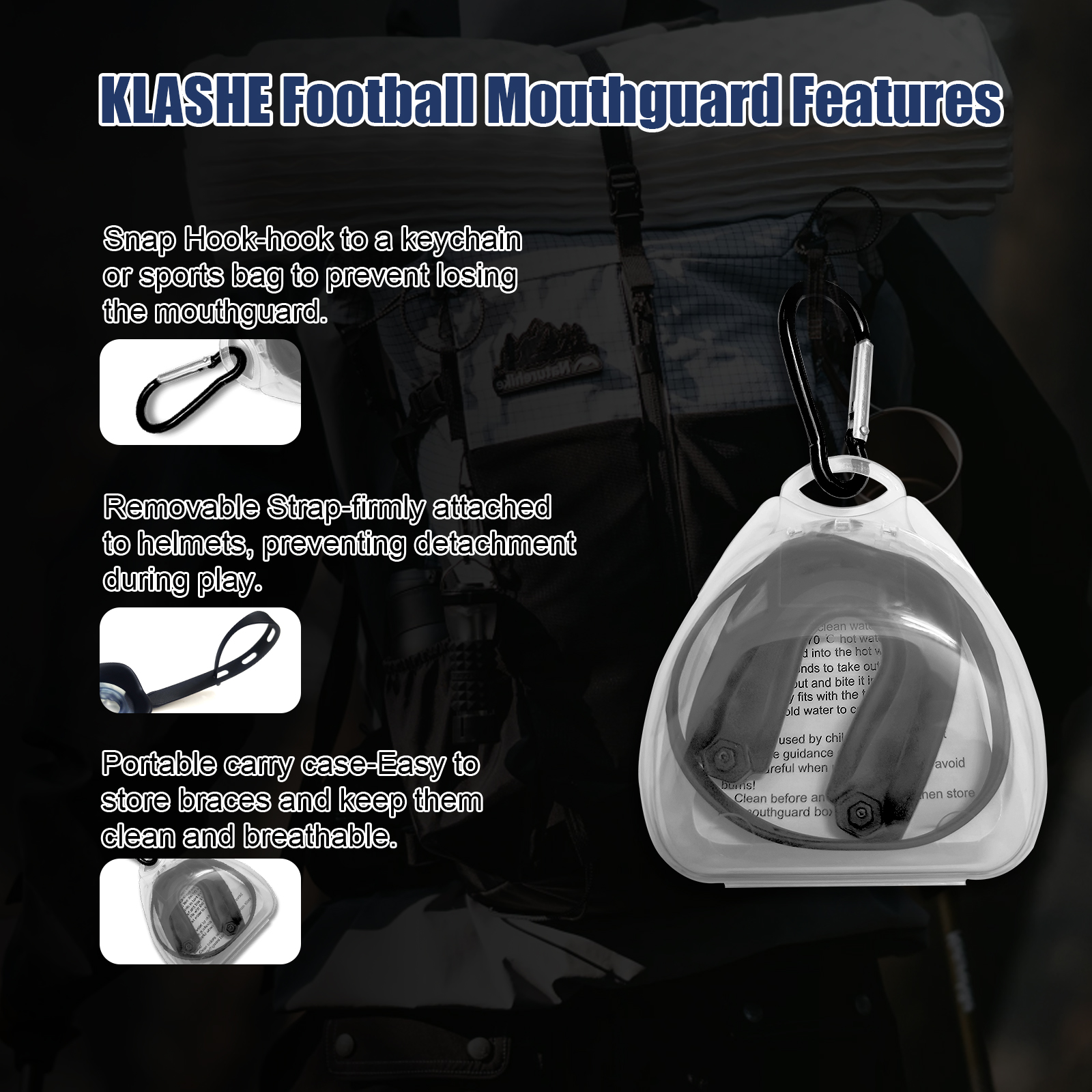Kids Football Mouth Guard with Case and Strap