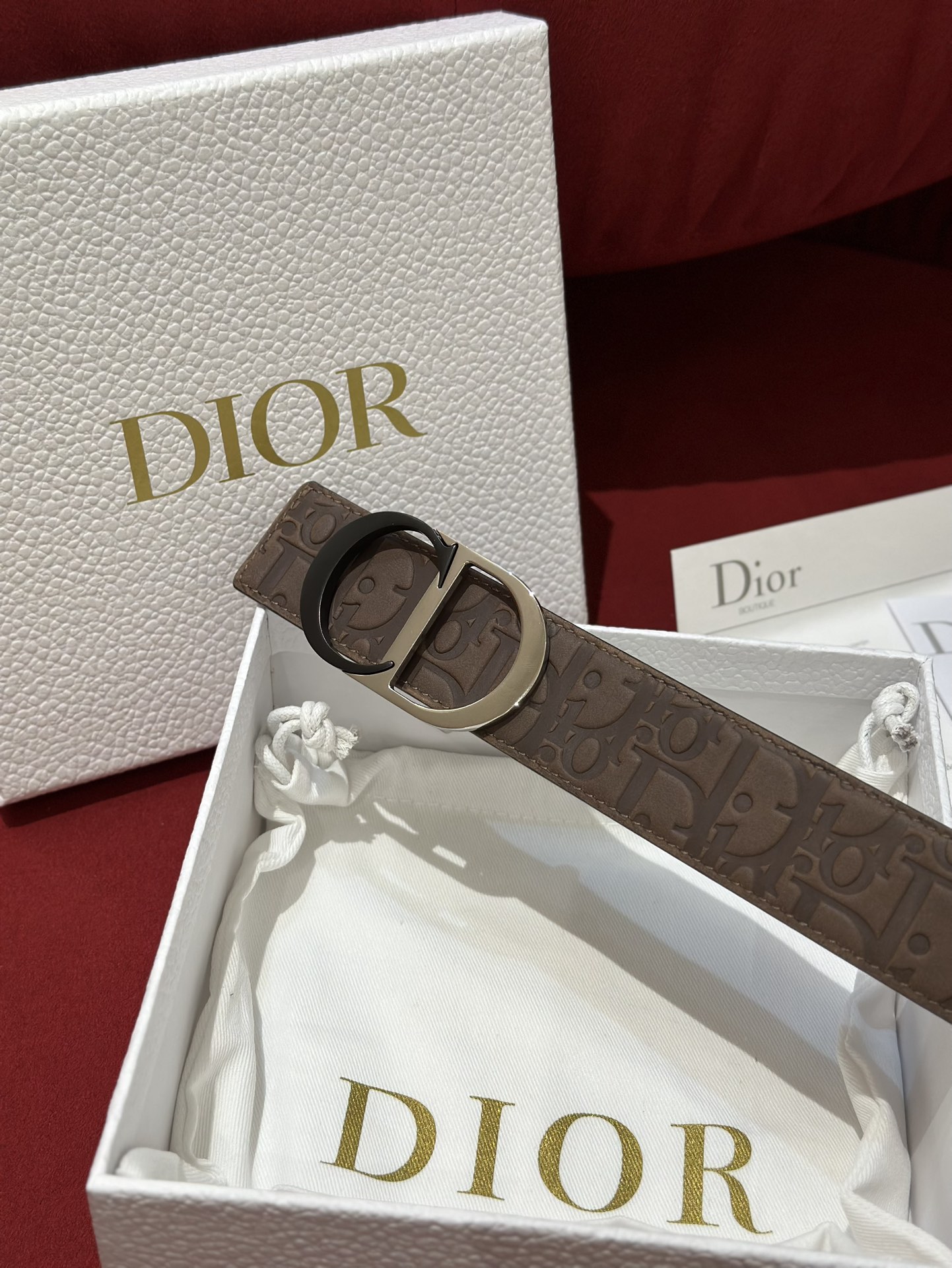 Dior CD Buckle Canvas Leather Belt 3.5CM Width