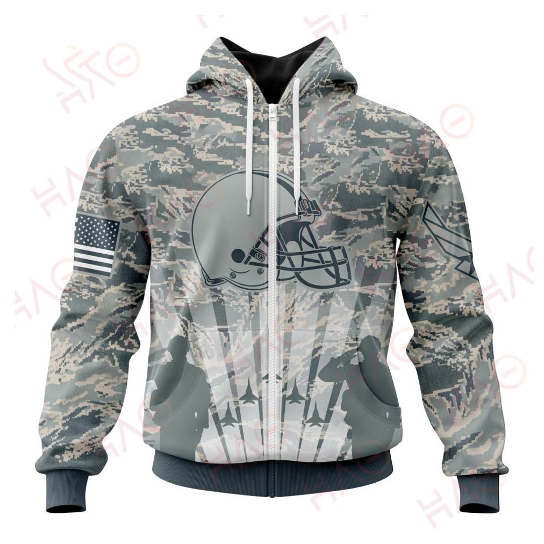 CLEVELAND BROWNS 3D HOODIE US AIR FORCE