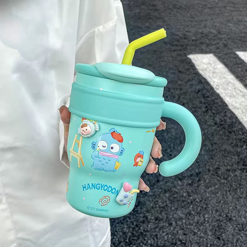 KT Vacuum Insulated Stainless Steel Travel Tumbler with Splash-Proof Lid, Includes Reusable Plastic Straw and Fits in Car Cup Holders