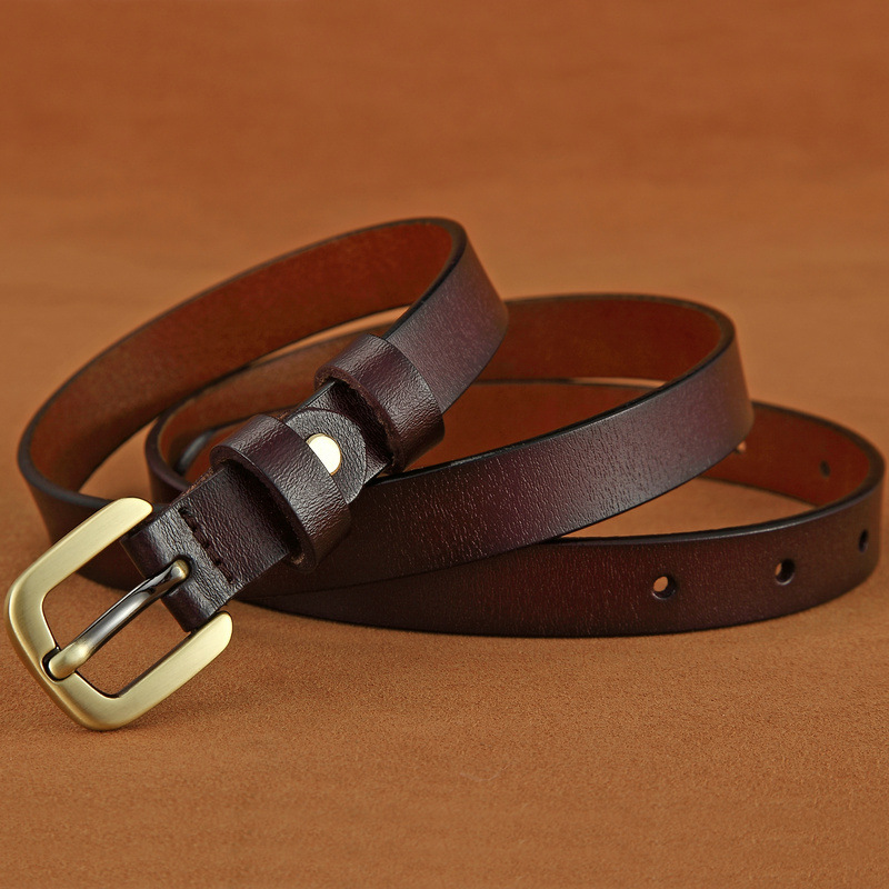 Cuckoo lady retro leather belt cowhide belt square buckle belt
