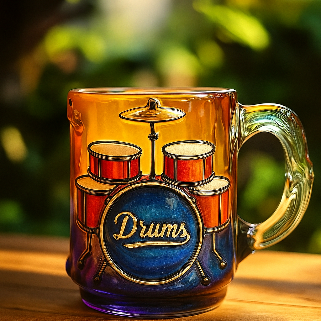 Handmade Cute Drum Art Mugs