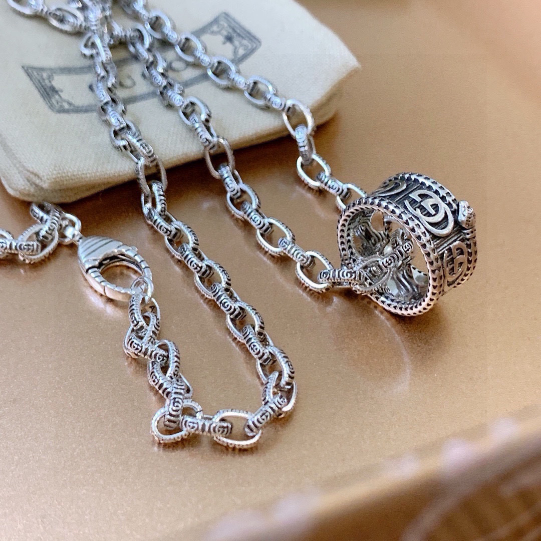 Gucci Anger Forest Series GG Ring Chain Necklace
