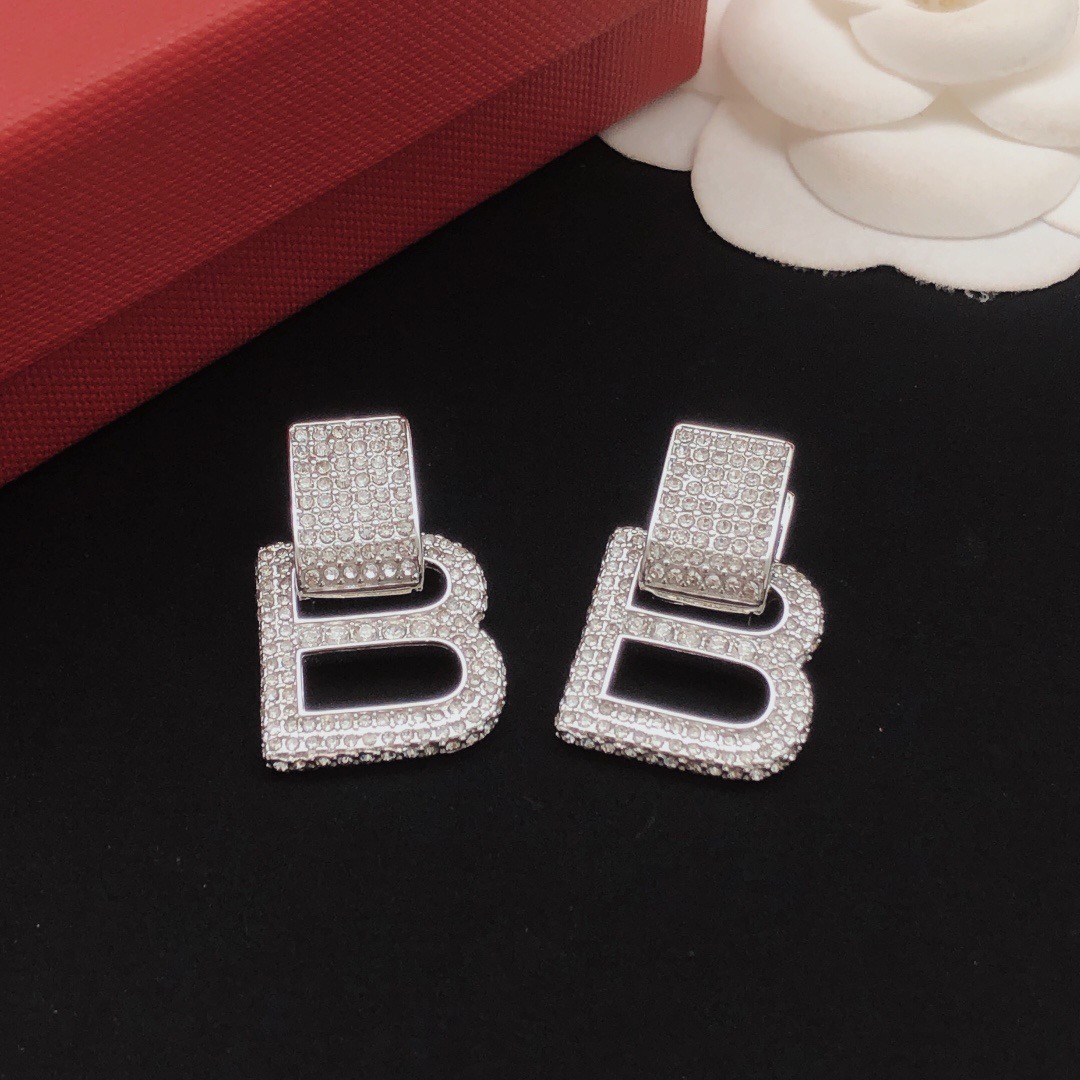 Balenciaga BB diamond earrings