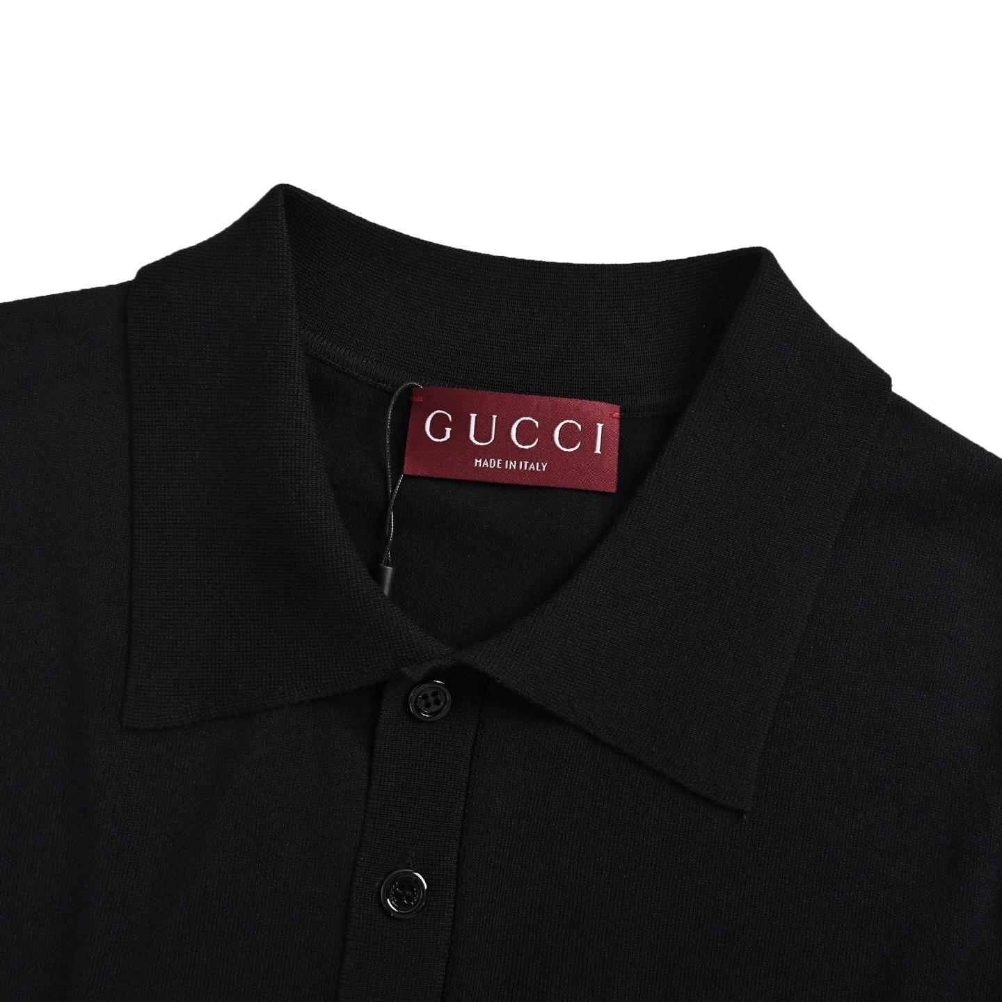 Gucci 25ss small logo intarsia knitted polo short sleeve