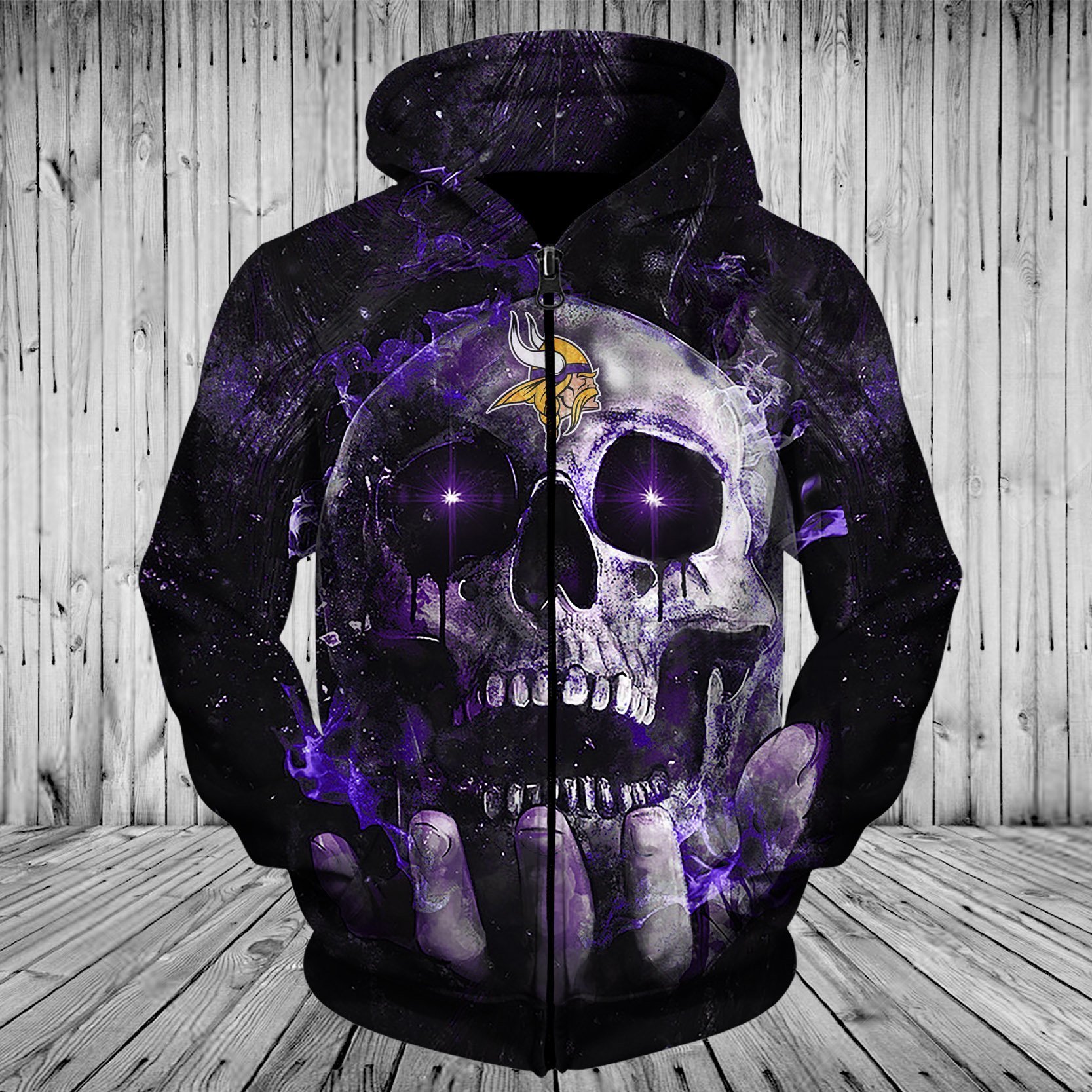 VIKINGS HOODIE 3D SKULL 66