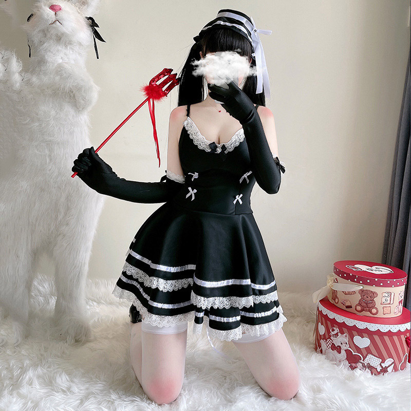 Gothic Lace Up Bow Lolita Dress
