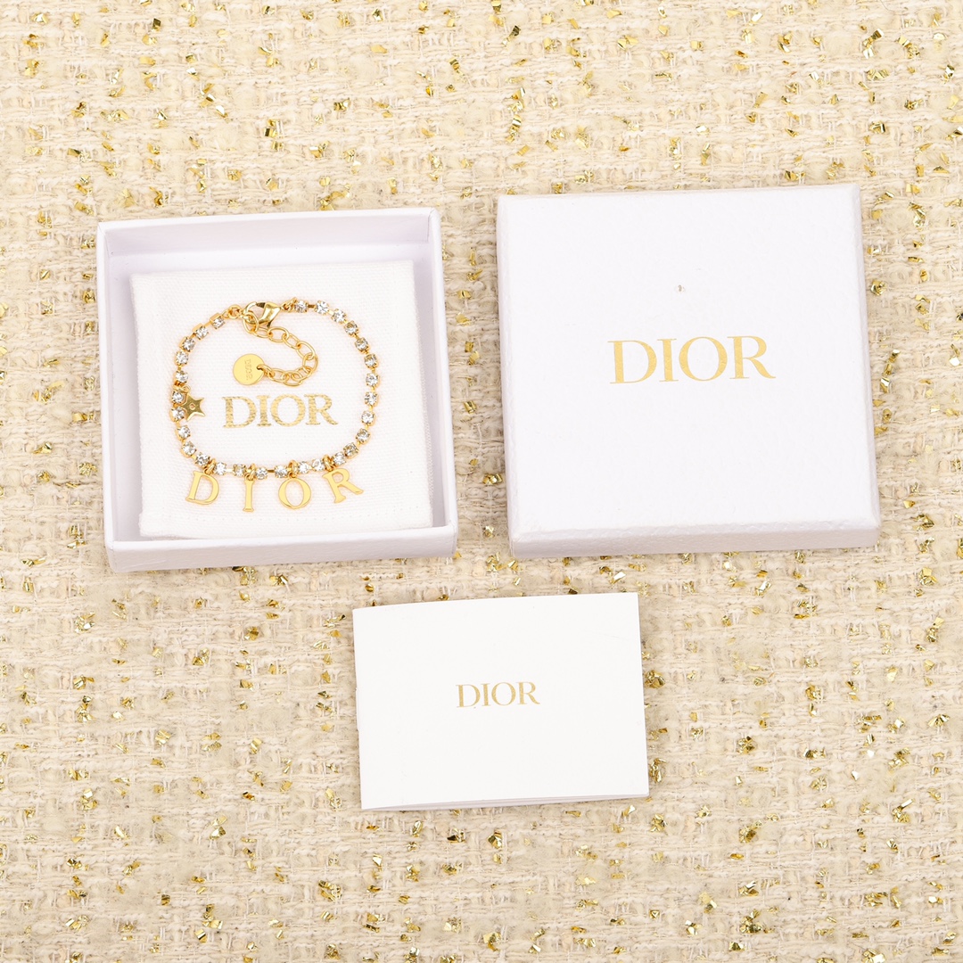 Dior alphabet rhinestone bracelet
