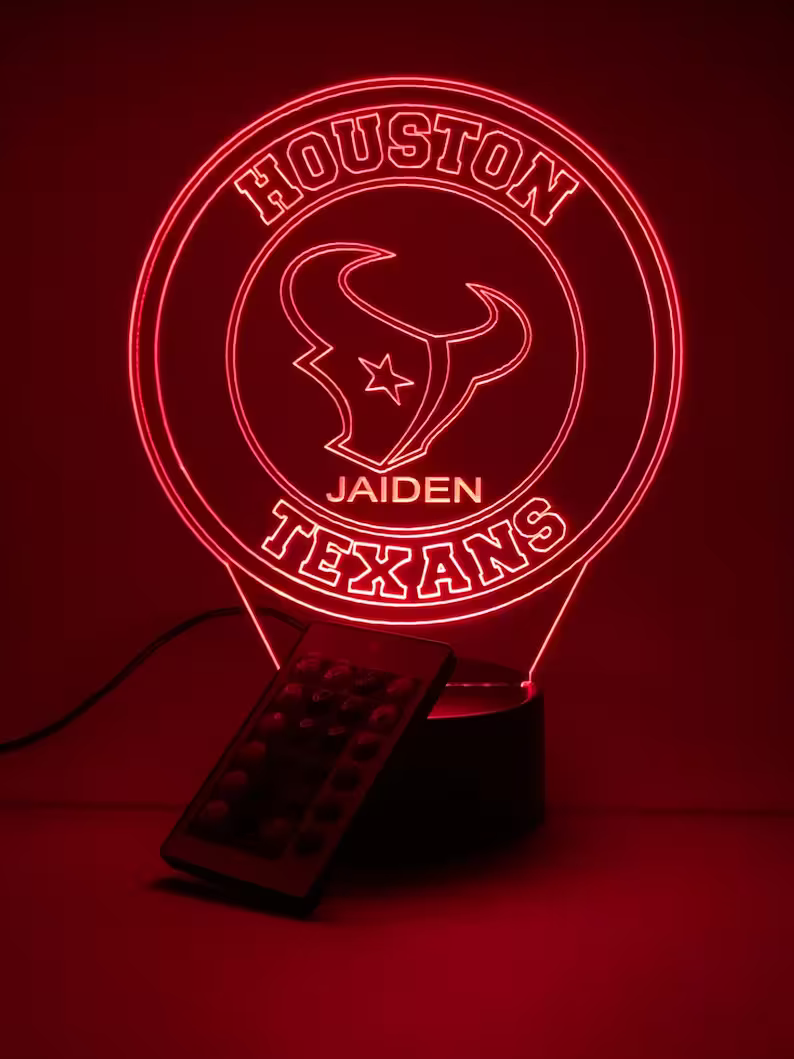 HOUSTON TEXANS 3D LAMP PERSONALIZED