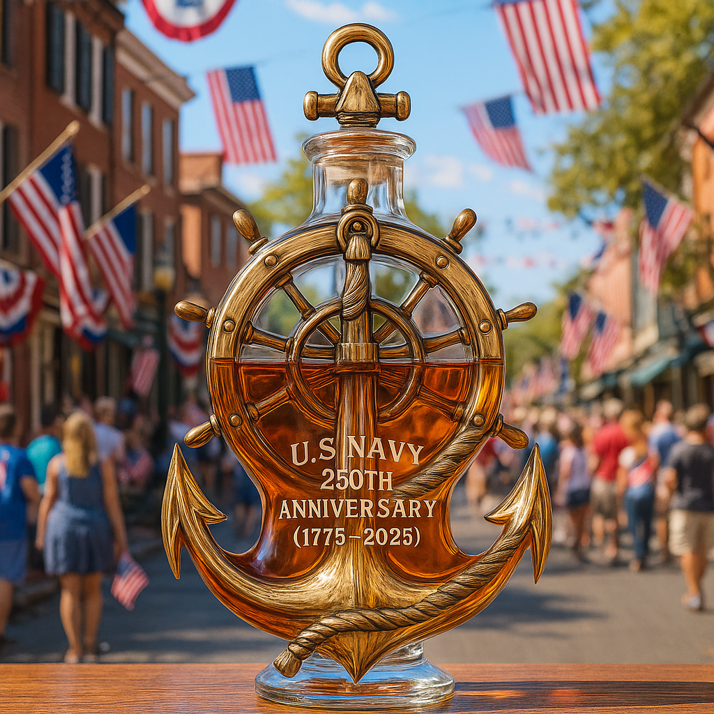 Anchor of Honor – U.S. Navy 250th Anniversary Whiskey Decanter