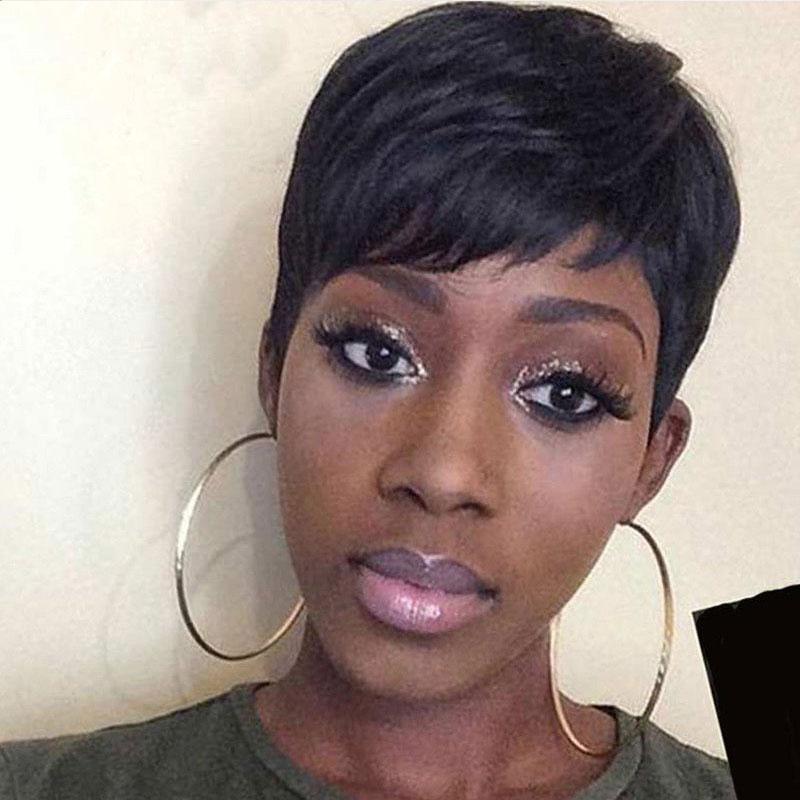 Luna 102 Pixie Layered Short Straight Hair Wig for Black Women