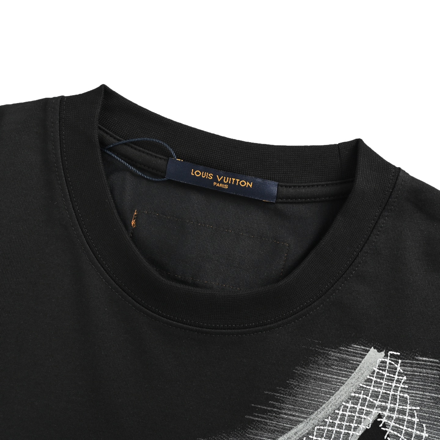 Louis Vuitton 25ss pencil hand-painted large logo old flower embroidery short sleeve