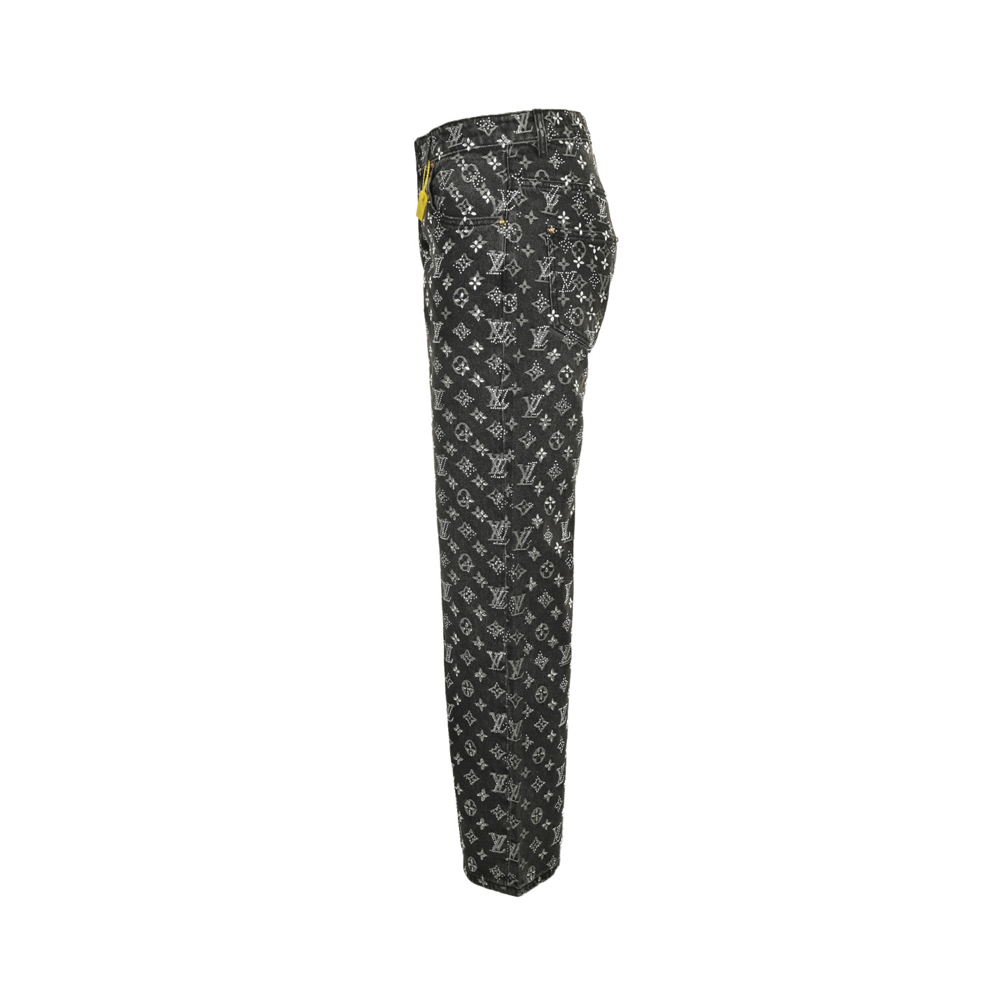 Louis Vuitton 25Fw monogram printed rhinestone jeans