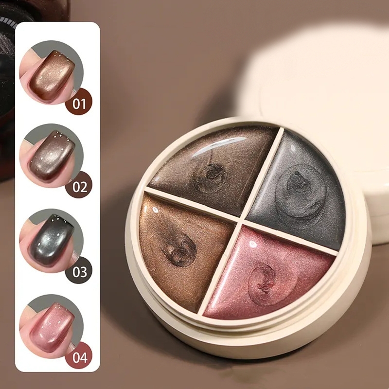 👍Last Day Promotion 60% OFF💥GLITTER CAT EYE - 4 Color Solid Nail Gel New Nail Polish Plate Uv Mousse Cream Manicure