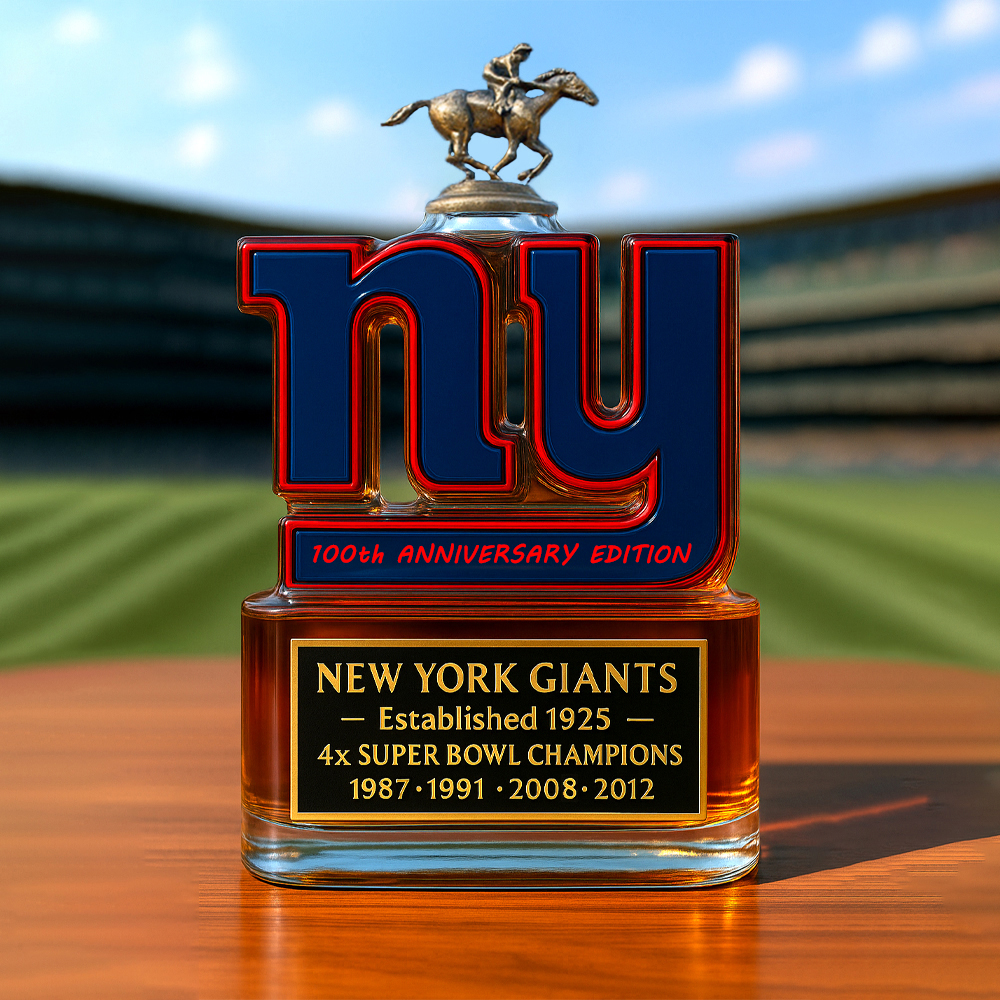 New York Giants 100th Anniversary Whiskey Bottle