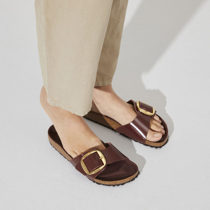 Madrid Big Buckle Natural Leather Patent B-81932
