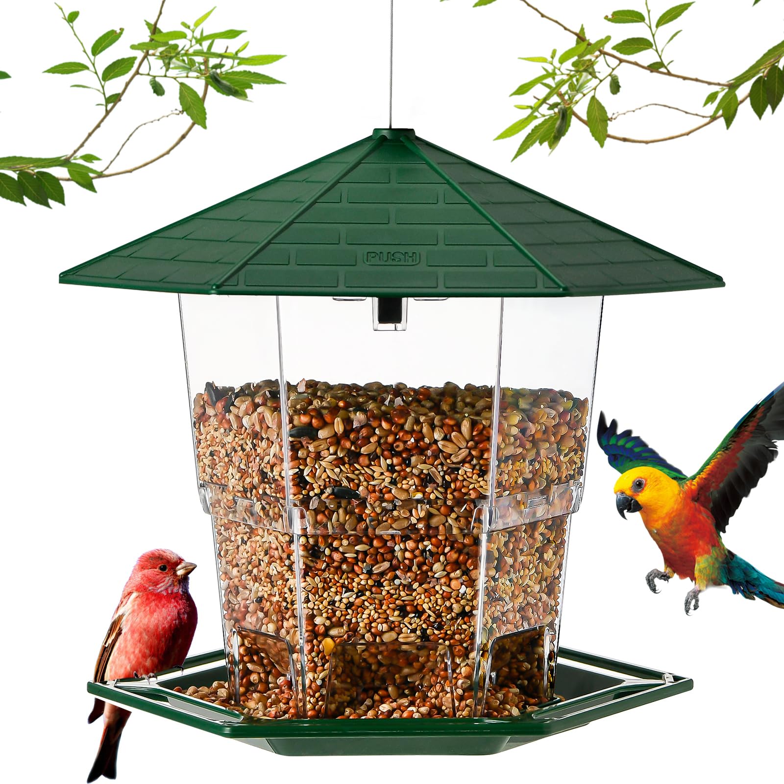 Waterproof Gazebo Retractable Bird Feeders for Outdoors Hanging