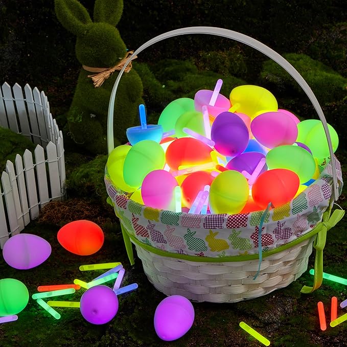 🔥Last Day 50% OFF🔥Eggs with Mini Glow Sticks(Set OF 6 Colors/green,orange,pink,yellow,blue,purple)
